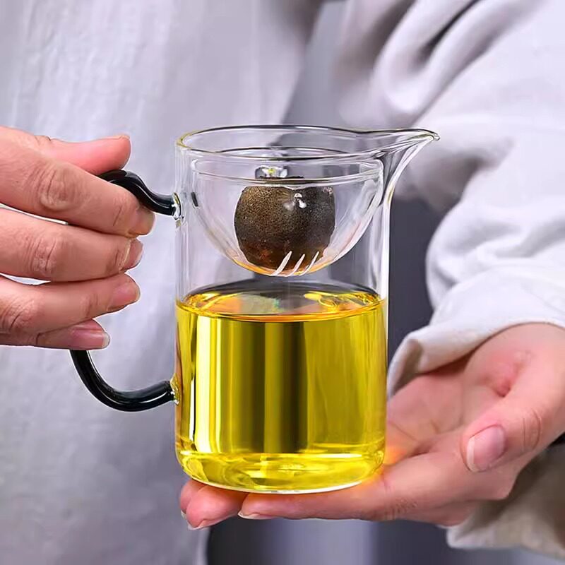 玻璃公道杯茶水分离茶漏一体