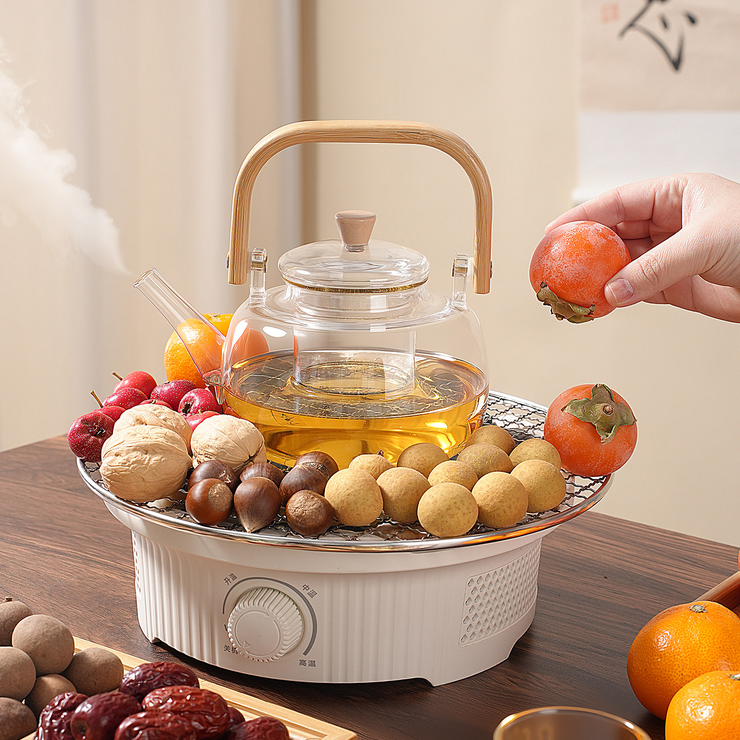 围炉煮茶炉烤火炉玻璃茶壶耐高温电陶炉煮茶器2026新款茶具套装