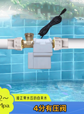 水管控制开关管道水阀门水龙头自动放水器止回有压阀12v4分电磁阀