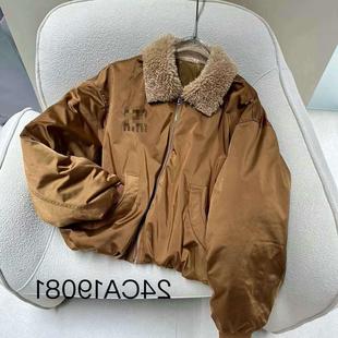 cicicoco猫头鹰鹅绒服2024冬季新款休闲短款羊羔毛领深圳南油高货