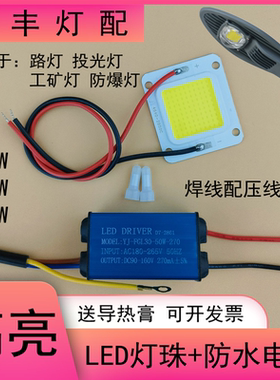 LED投光灯灯芯25W35W50W集成灯珠光源防爆投光路灯芯片板驱动配件