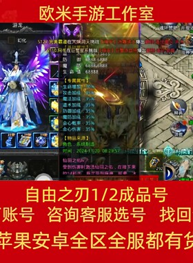 自由之刃1成品号自由之刃2账号毕业高战法师高氪号道士官服冰龙