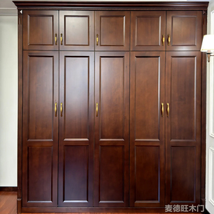 纯实木全屋定制衣柜橱柜餐边柜新中式北美黑胡桃木原木烤漆定制柜