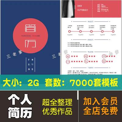 简洁小清新设计师大学生毕业生创意个人面试简历word文档素材模版