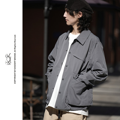 DICEOFF翻领秋季宽松多口袋夹克