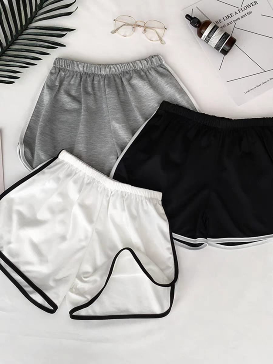 2025春新款运动短裤经典款小短裤居家健身裤脚包边撞色休闲裤子女,女士内衣/男士内衣/家居服,男阿罗裤,淘宝优惠券,粉丝福利购,淘宝优惠卷