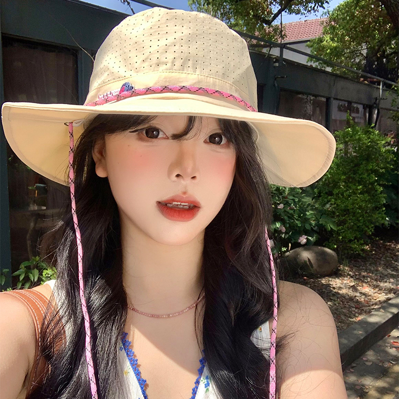 速干透气大帽檐渔夫帽女2025夏季