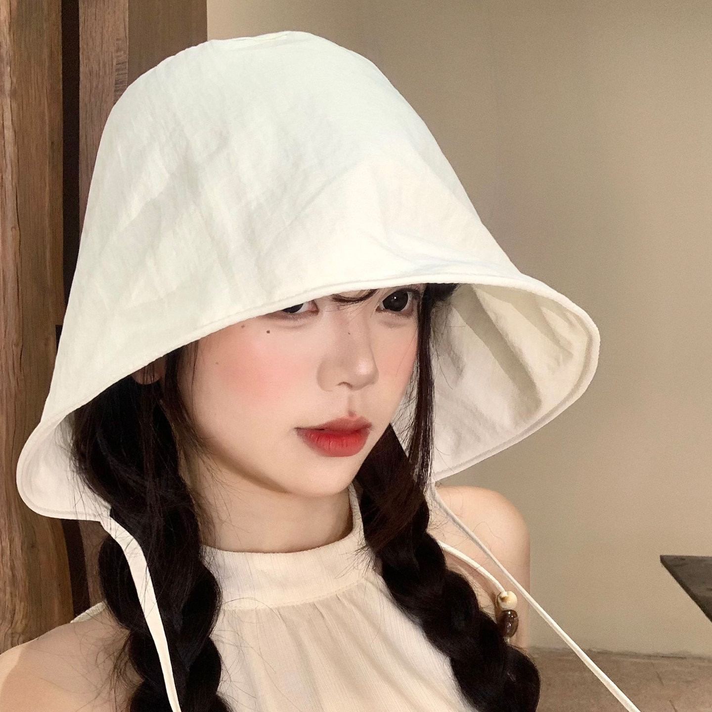 简约大帽檐渔夫帽女夏季薄款户外图片