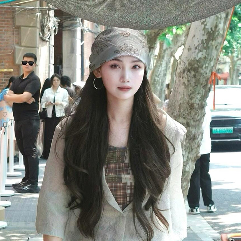 美式y2k方巾复古太阳印花头巾女