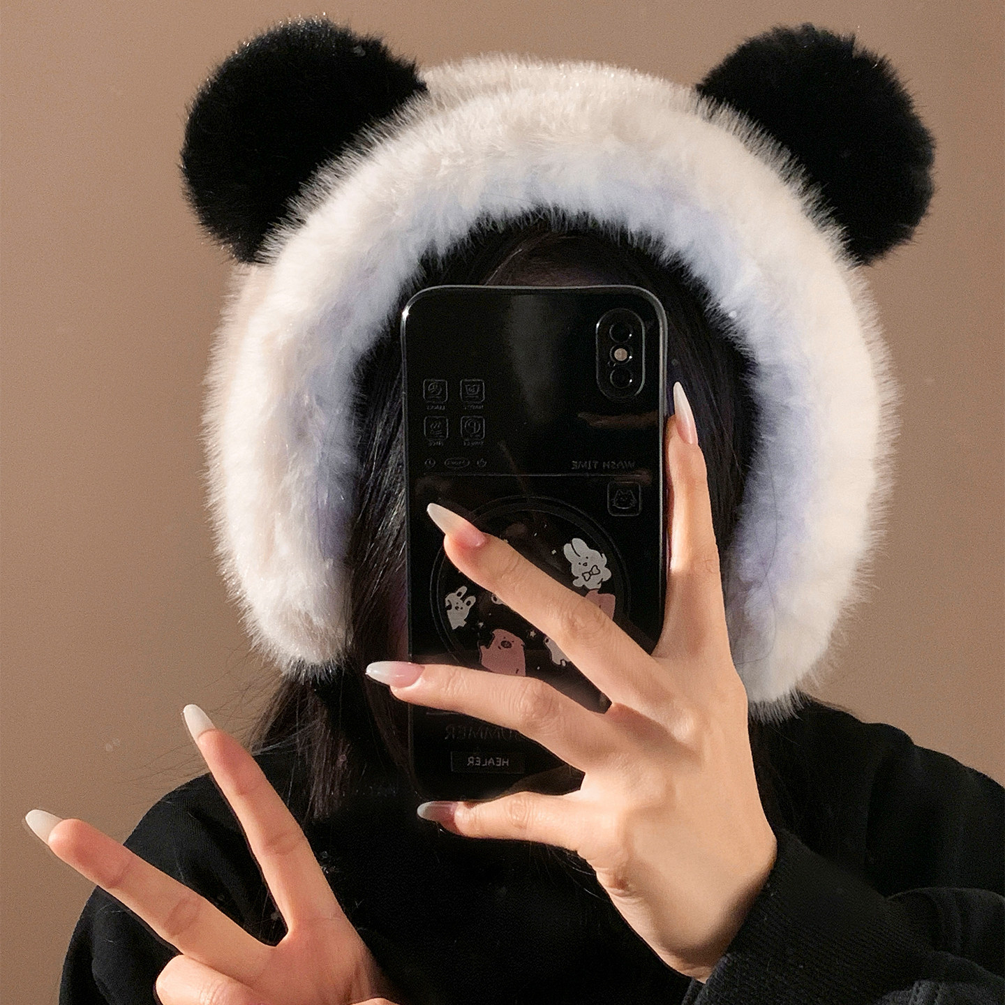 可爱熊猫耳朵毛绒耳罩女冬季骑行保暖防寒护耳耳暖耳套耳包耳捂子,服饰配件/皮带/帽子/围巾,耳套,淘宝优惠券,粉丝福利购,淘宝优惠卷