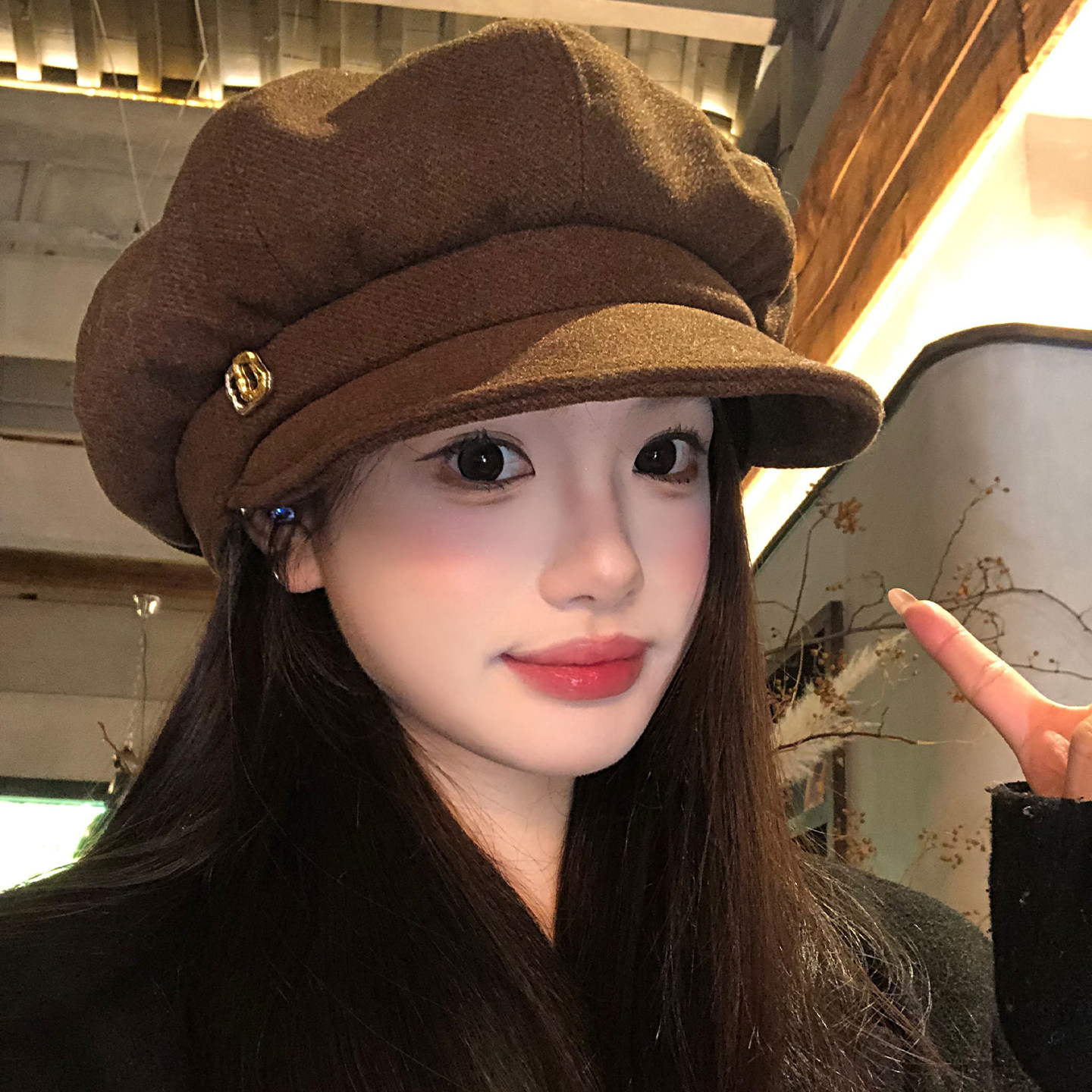 咖色毛呢贝雷帽女秋冬季日系复古大头围八角帽显脸小报童画家帽子,服饰配件/皮带/帽子/围巾,帽子,淘宝优惠券,粉丝福利购,淘宝优惠卷