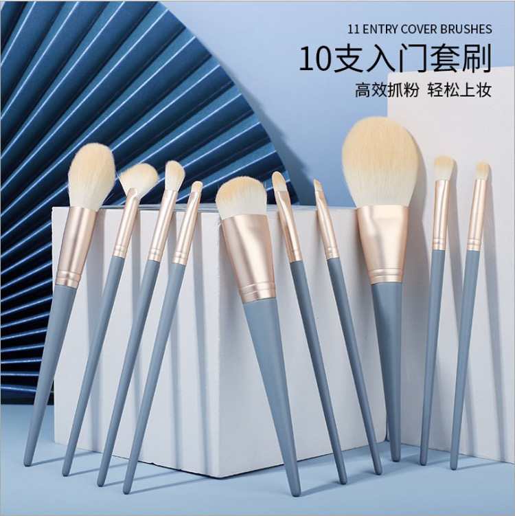 蓝桥10支化妆刷套装全套正品化妆师专用超柔软毛初学者散粉修容刷