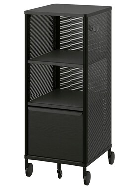 宜家国内代购贝肯特 储物单元含脚轮，丝网/黑色，41x101 厘米