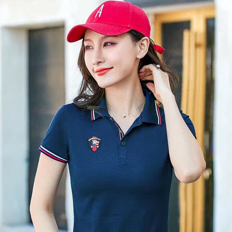 時尚翻領t恤女夏裝新款時尚短袖有領上衣2020韓版修身純色運動PO在類目 女裝/女士精品, 套裝/學生校服/工作制服, 休閒運動套裝中 - 來自Buy2taobao.com提供專業的淘寶代購服務