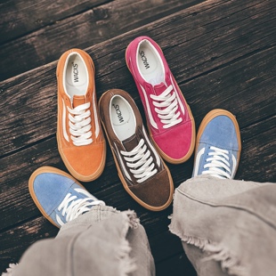 低帮板鞋Old Skool生胶底休闲鞋姜黄百搭情侣帆布鞋粉男女滑板鞋