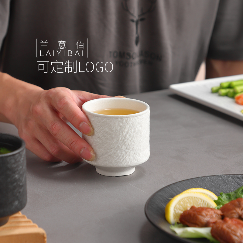 釉下彩茶杯家用餐厅直筒杯子