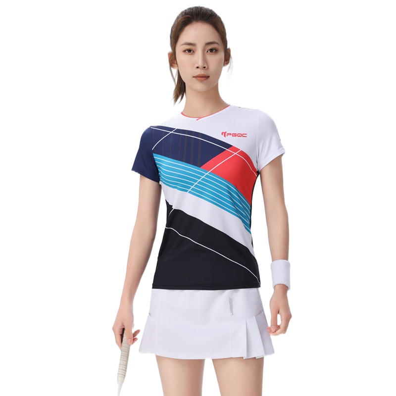 2025夏季羽毛球服女新款套装短袖跑步上衣网球定制球队比赛运动服