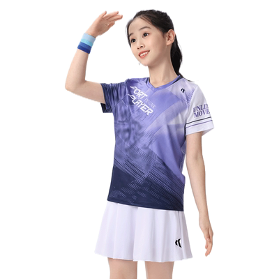 2026夏季新款儿童羽毛球服时尚运动上衣跑步短裙女童套装队服