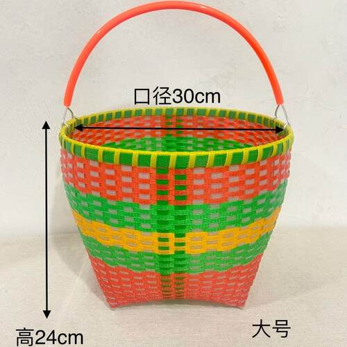 PP塑编纯手工编织轻便耐用提篮