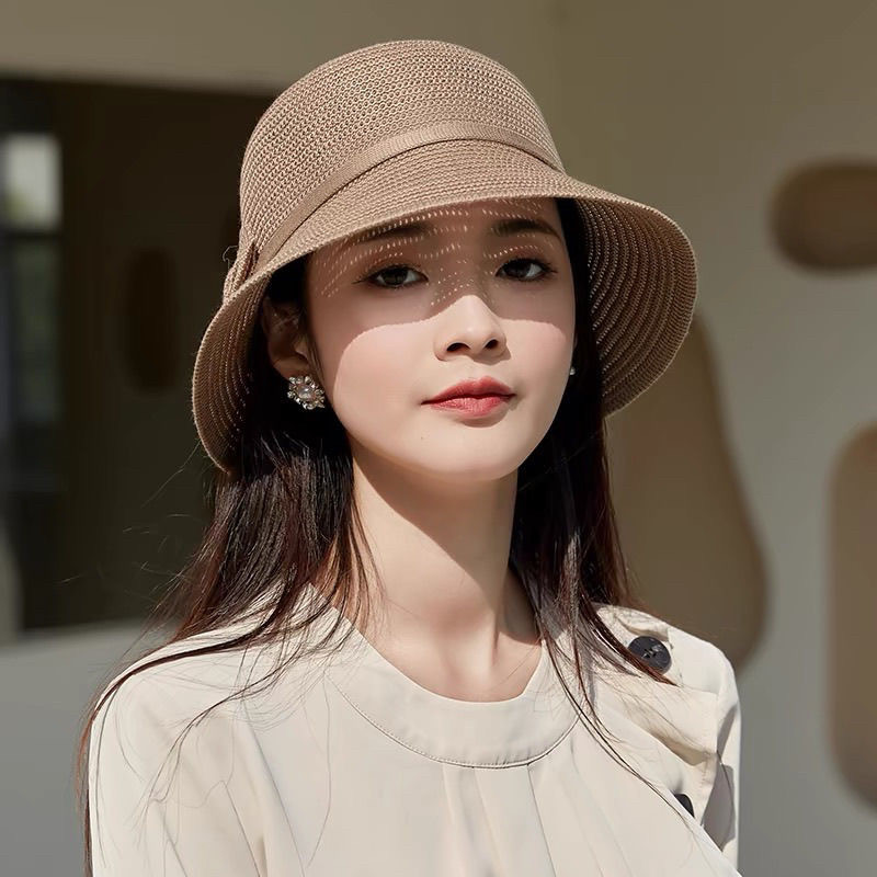 遮阳防晒帽子女夏薄款2025年新款显脸小渔夫帽春夏时尚洋气太阳帽
