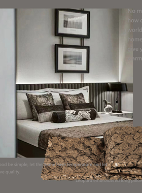 现代简约轻奢金色矿岩裂纹肌理搭毯样板房床尾搭毯床搭巾装饰毛毯