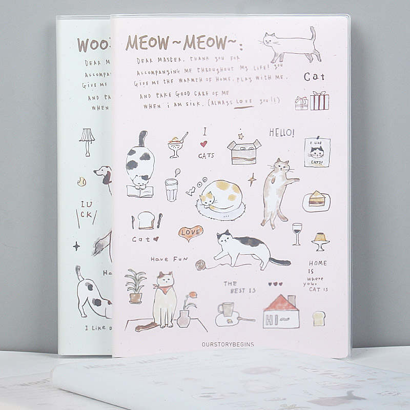 初品胶套笔记本子文具B5大号猫咪狗狗学生横线日记事手账萌宠联盟