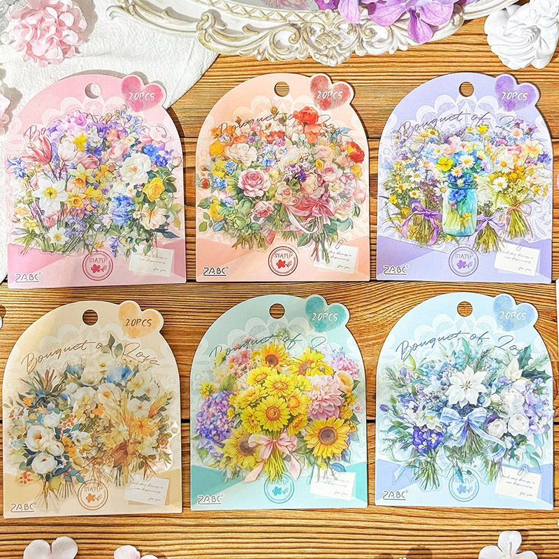 花束爱恋手账贴纸浪漫花卉节日告白情侣闺蜜手机壳文具装饰图案贴