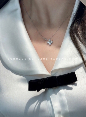 ECHOZOE“花神之女” S925纯银超闪锆石项链轻奢高碳钻锁骨链百搭