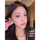 ECHOZOE慎婕同款 耳环镀钛钢小众设计白色滴油珍珠花朵时尚 潮搭