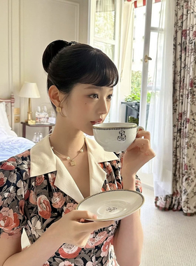 ECHOZOE张元英同款珍珠吊坠小方牌项链高级感锁骨颈链