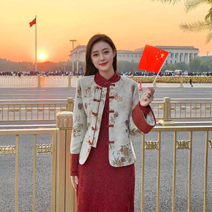 小个子新中式国风唐装短款外套2025秋冬新款冬季加厚夹棉上衣女装