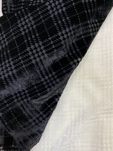 真丝绒烧花烂花布千鸟格仿真丝褛空透感旗袍连衣裙披肩布料面料