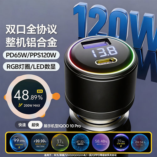 适用VIVO/IQOO超级快充车载充电