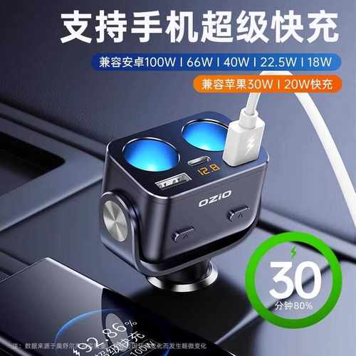 奥舒尔超级快充车载充电器