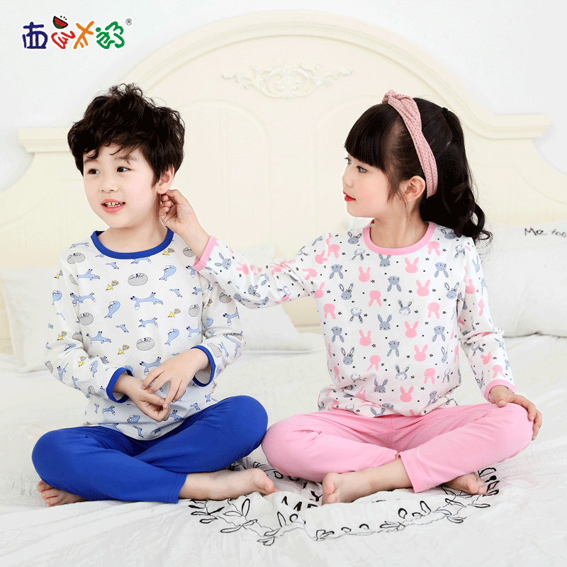 宝宝秋衣秋裤睡衣秋装套装男童两件套休闲睡衣纯棉儿童女童家居服