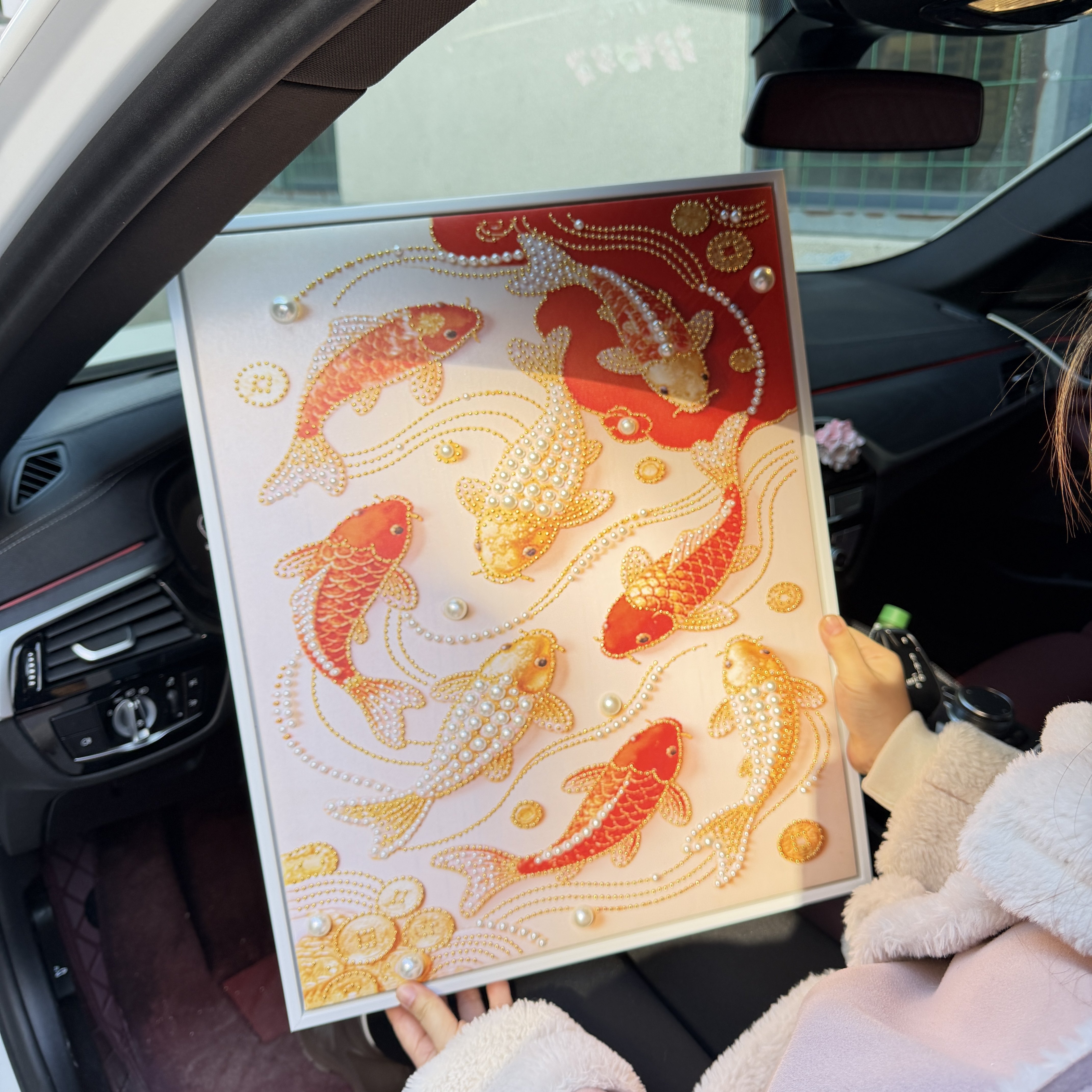 【八方来财】DIY珍珠画手工制品自带材料包创意八鱼图新中式装饰