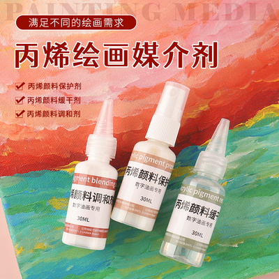 赛梵DIY数字油画丙烯颜料调和剂缓干剂保护剂手绘填色媒介剂套装