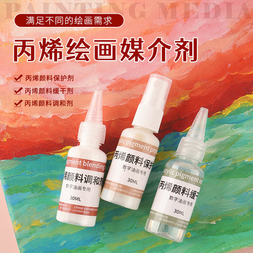 赛梵DIY数字油画丙烯颜料调和剂缓干剂保护剂手绘填色媒介剂套装
