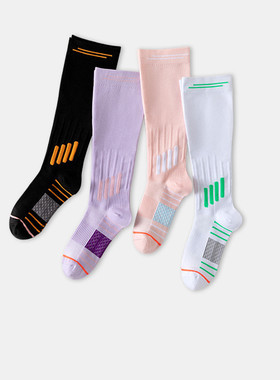 压力跑步户外速干吸汗女生袜子中筒袜学生袜拼色新款runing socks