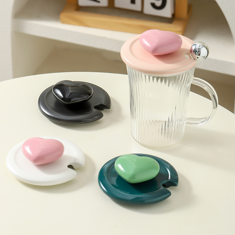 万能陶瓷水杯盖子带缺口马克杯盖