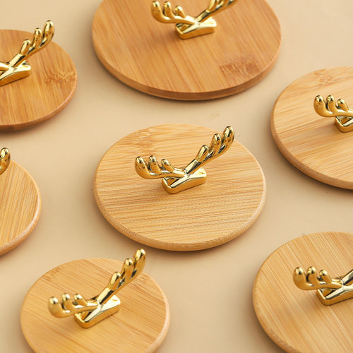 竹木水杯盖大口径防尘早餐杯盖子