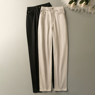春秋外贸韩版新款 休闲时尚 青春靓丽 简约百搭半松紧腰长裤