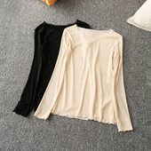 新款 套头打底衫 弹力舒适 密拷圆领长袖 18015 百搭 春秋外贸韩版