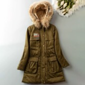 纯色连帽领口袋显瘦 冬款 时尚 女羽绒服 气质百搭保暖外套 韩版