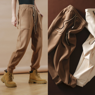 秋冬系带防风裤 运动百搭外穿加厚保暖裤 休闲裤 JP585 女保暖时尚