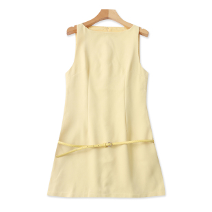 圆领无袖 2026春夏外贸韩版 青春流行 温柔气质 连衣裙 新款