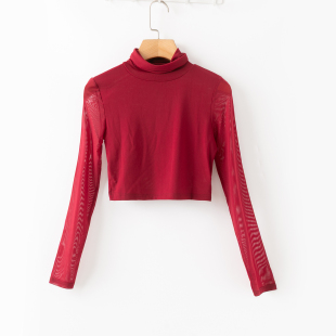 百搭舒适 短款 高领长袖 春秋外贸韩版 006 休闲简约 套头衫 新款