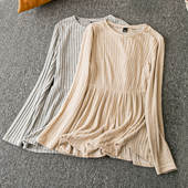 套头针织衫 春秋外贸韩版 减龄活泼 圆领长袖 新款 休闲时尚