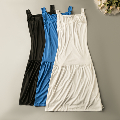 抹胸时尚纯色宽松显瘦高腰中长裙