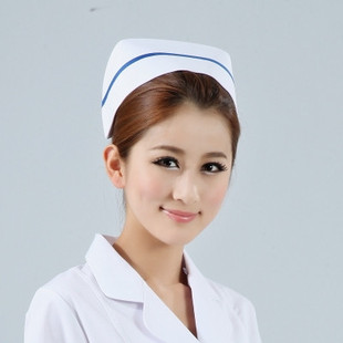 南丁格尔白色粉色蓝色燕帽护士长帽横杠斜杠护士帽医生帽